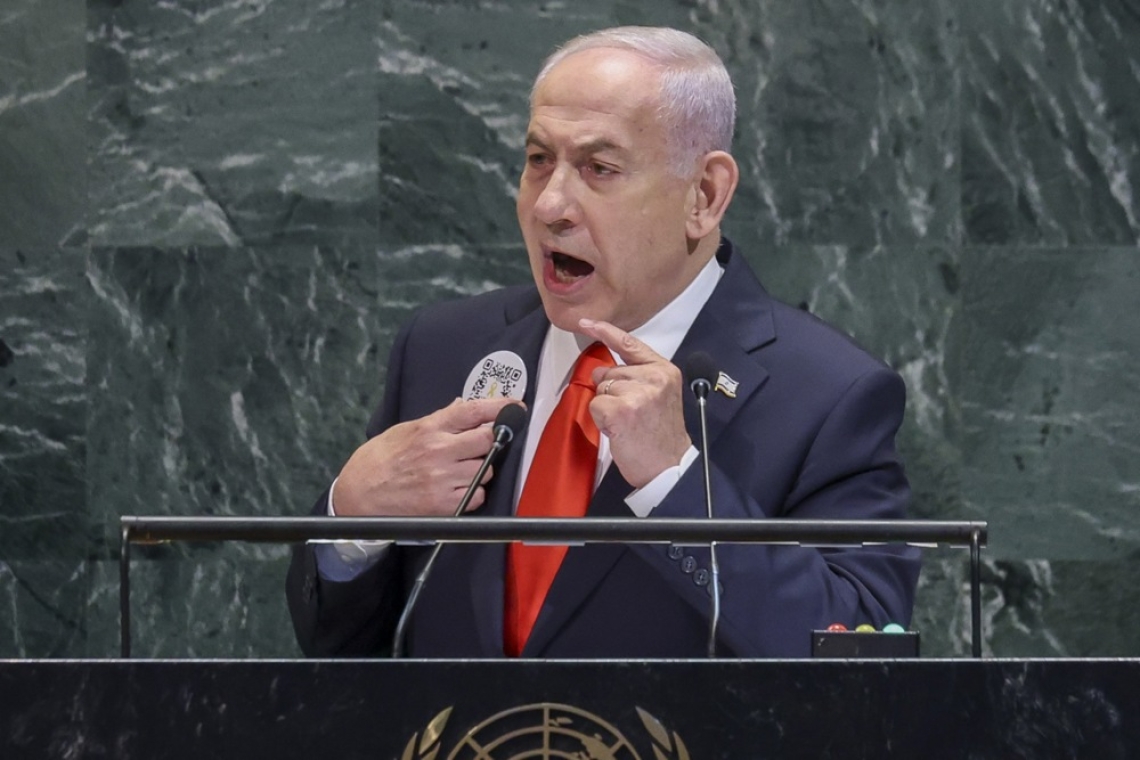 Netanjahu v ZN zanikal genocid v Gazi in zavrnil palestinsko državo